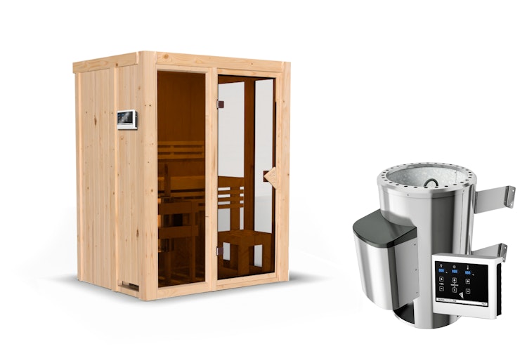 Karibu Sauna Indira 1 - 68 mm Systemsauna - 230 Volt Plug & Play Aktionsangebot