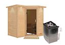 Vorschaubild Karibu Sauna Sahib 1-Massivholzsauna 38 mm-Fronteinstieg -Exklusivoptik