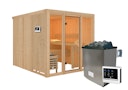 Vorschaubild Karibu Sauna Askja Superior mit Fronteinstieg 68 mm inkl. gratis Saunaofen im Wert von 599,99 €