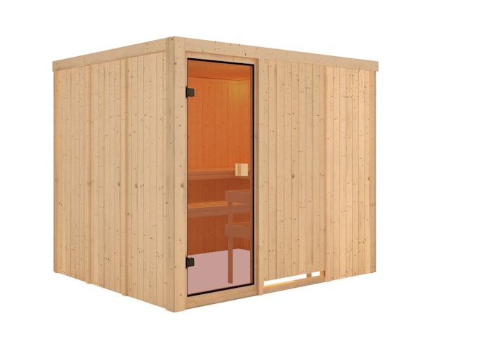 Karibu Woodfeeling Sauna Nybro - 68 mm Aktionssauna inkl. gratis Saunaofen im Wert von 599,99 €