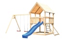 Vorschaubild Akubi Kinderspielturm Luis mit Doppelschaukel, Netzrampe und Wellenrutsche