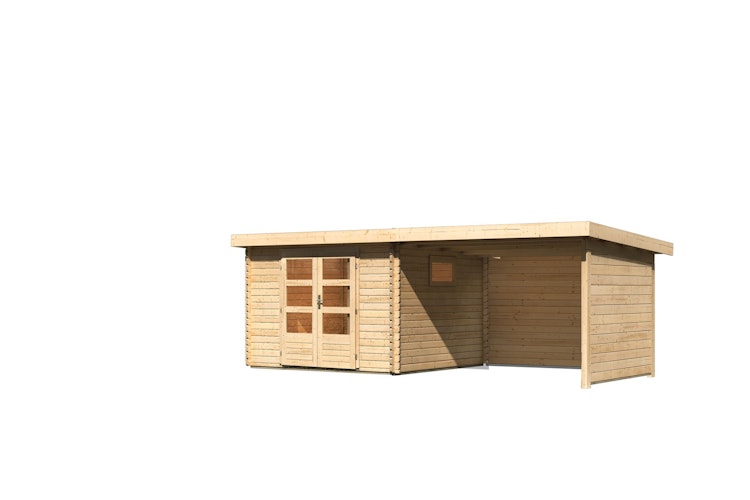 Karibu Woodfeeling Gartenhaus Trittau 3/4/5 inkl. 300 cm Anbaudach - 38 mm