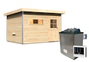 Vorschaubild Karibu Saunahaus Skrollan 2 mit Vorraum naturbelassen inkl. gratis Sauna-Zubehörset im Wert von 234,94 €