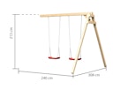 Vorschaubild Akubi Kinderspielturm Lotti mit Satteldach inkl. Wellenrutsche, Doppelschaukelanbau, Anbauplattform und Kletterwand