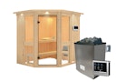 Vorschaubild Karibu Amelia 1 - Sauna mit Eckeinstieg 68 mm inkl. gratis Sauna-Zubehörset im Wert von 234,94 €