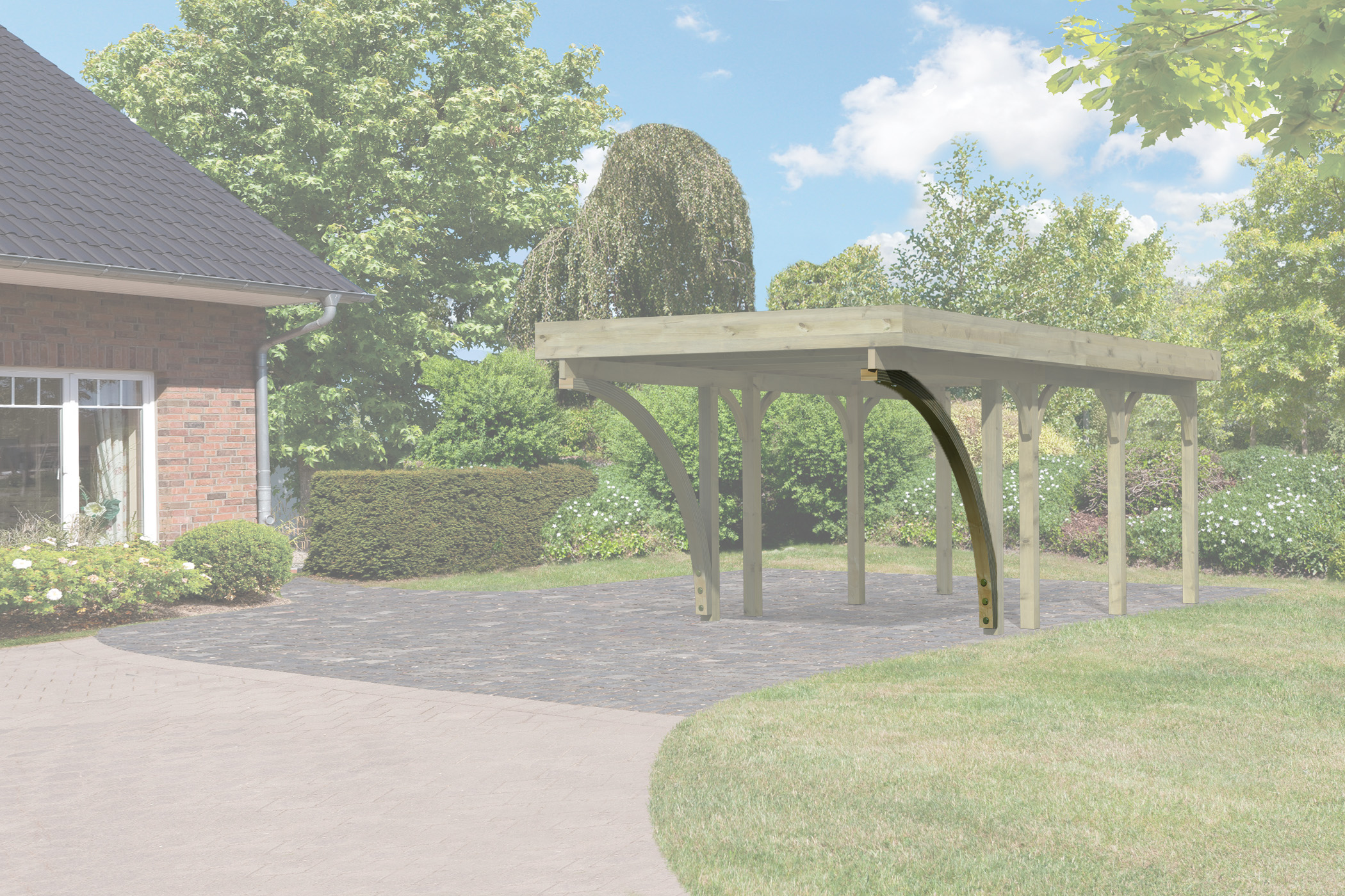 Karibu Rundbogen / Einfahrtsbogen für Carport 12 x 12 cm