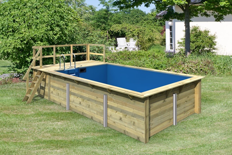 Karibu Rechteck Pool Gr. 3 - 350 x 530 cm - kesseldruckimprägniert