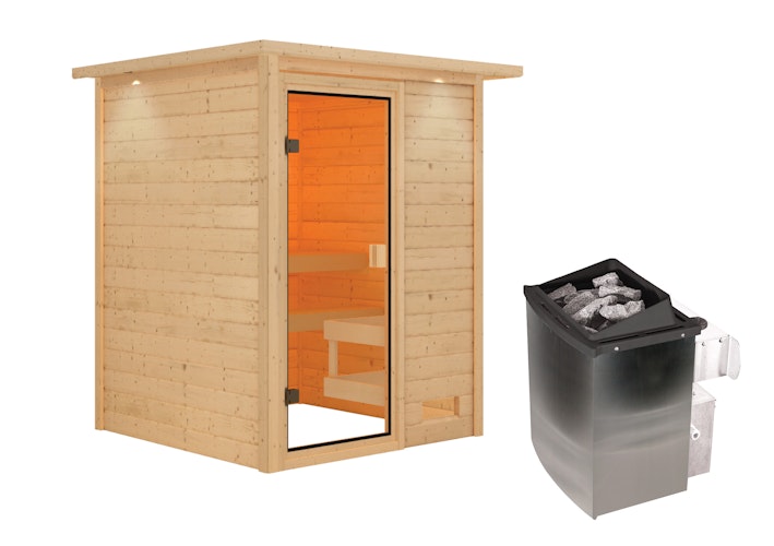 Karibu Woodfeeling Sauna Sandra - 38 mm Massivholz Aktionssauna