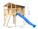Vorschaubild Akubi Kinderspielhaus Kinderspielgerät Benjamin inkl. Wellenrutsche und Netzrampe (Set B)