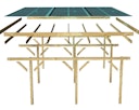 Vorschaubild Karibu Doppelcarport Eco 2 mit integriertem Abstellraum klein - kesseldruckimprägniert