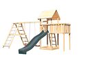 Vorschaubild Akubi Kinderspielturm Lotti mit Satteldach inkl. Wellenrutsche, Doppelschaukelanbau, Klettergerüst und Anbauplattform