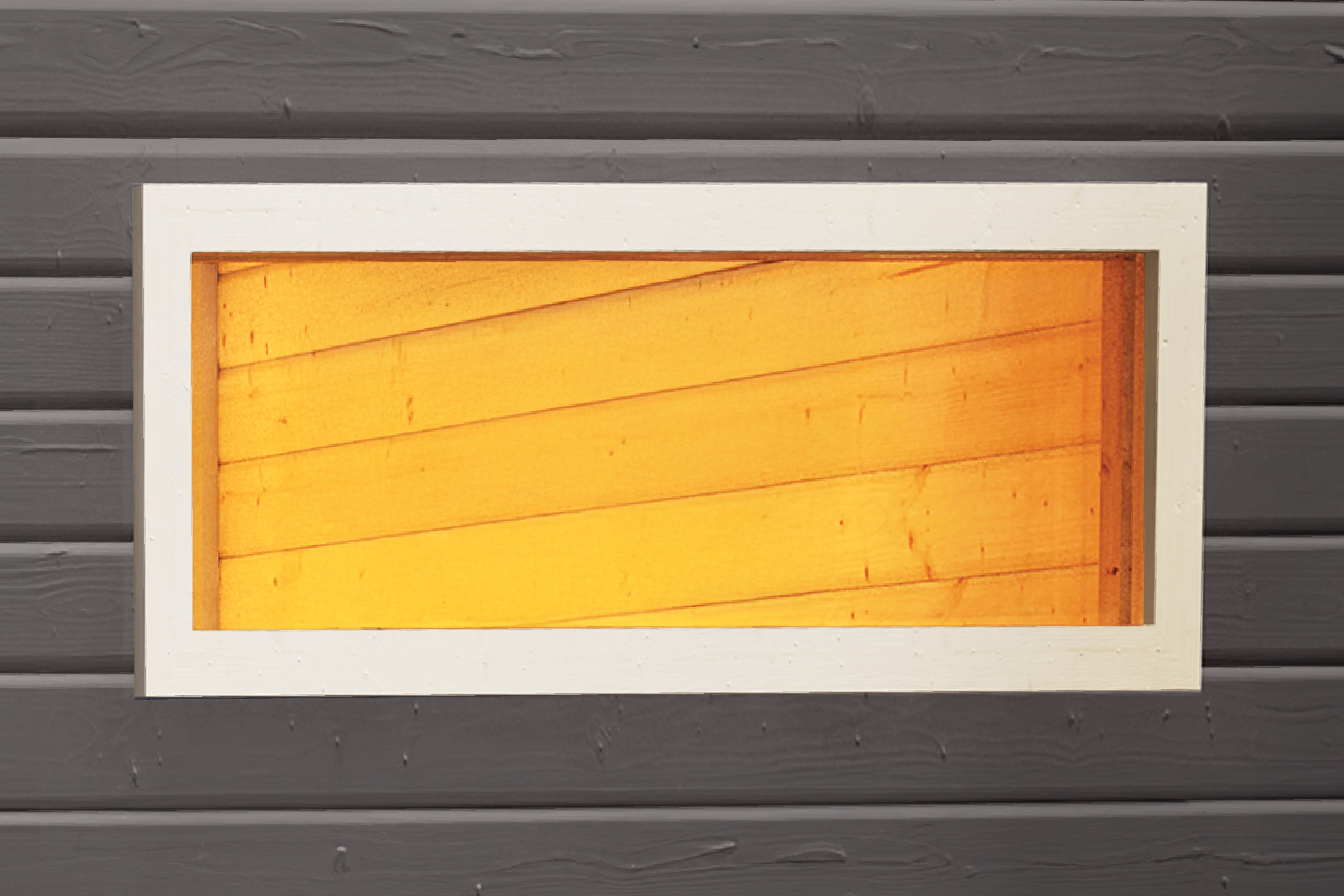 Karibu Fenster feststehend, weiß für 14 mm Häuser 73 x 40 cm - Aktion