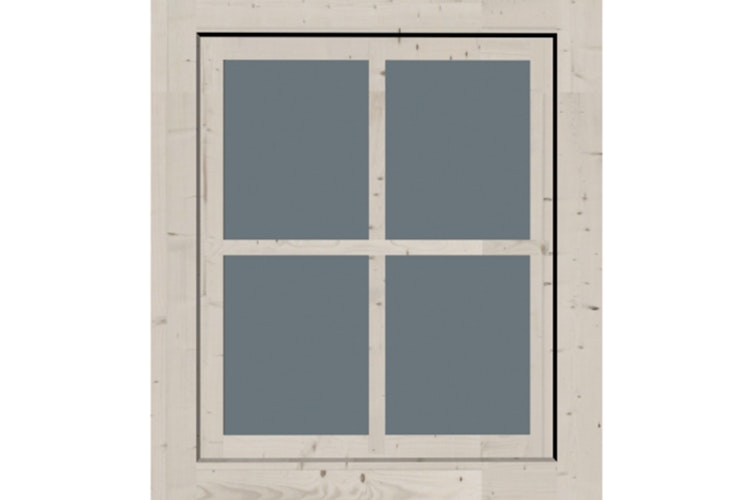 Karibu Dreh-/ Kippfenster für 28 mm Häuser und Carports 69 x 79 cm