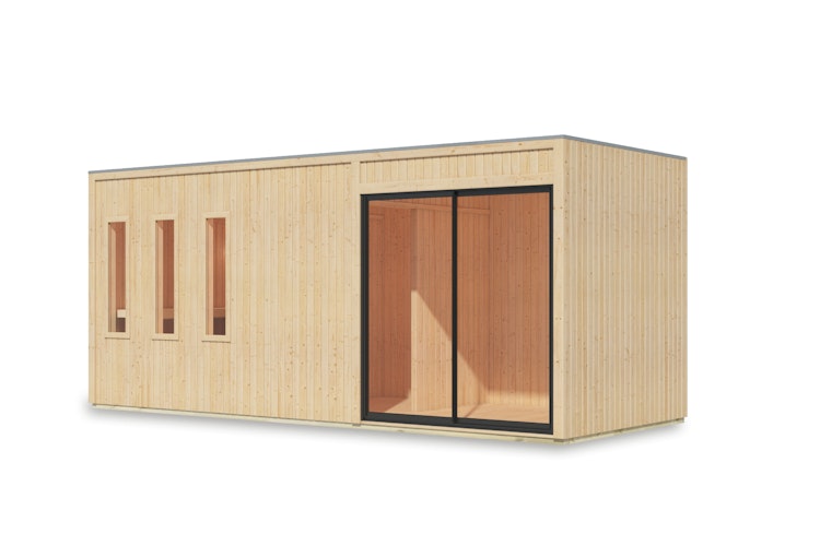 Karibu Design Saunahaus Monterey Blackline - 73 mm inkl. gratis Saunaofen im Wert von 599,99 €