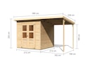 Vorschaubild Karibu Eco Gartenhaus Merseburg 4 inkl. Anbaudach - Sparset