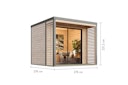 Vorschaubild Karibu Design Gartenhaus Saturn A/B mit Aluminium Schiebetüre & Blechpaket - 38 mm