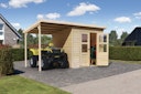 Vorschaubild Karibu Eco Gartenhaus Merseburg 3 inkl. Anbaudach - Sparset