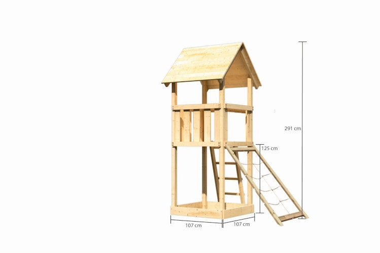 Akubi Kinderspielturm Lotti inkl. Netzrampe
