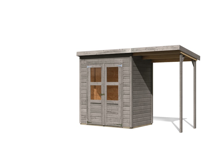 Karibu Eco Gartenhaus Merseburg 2 inkl. Anbaudach - Sparset