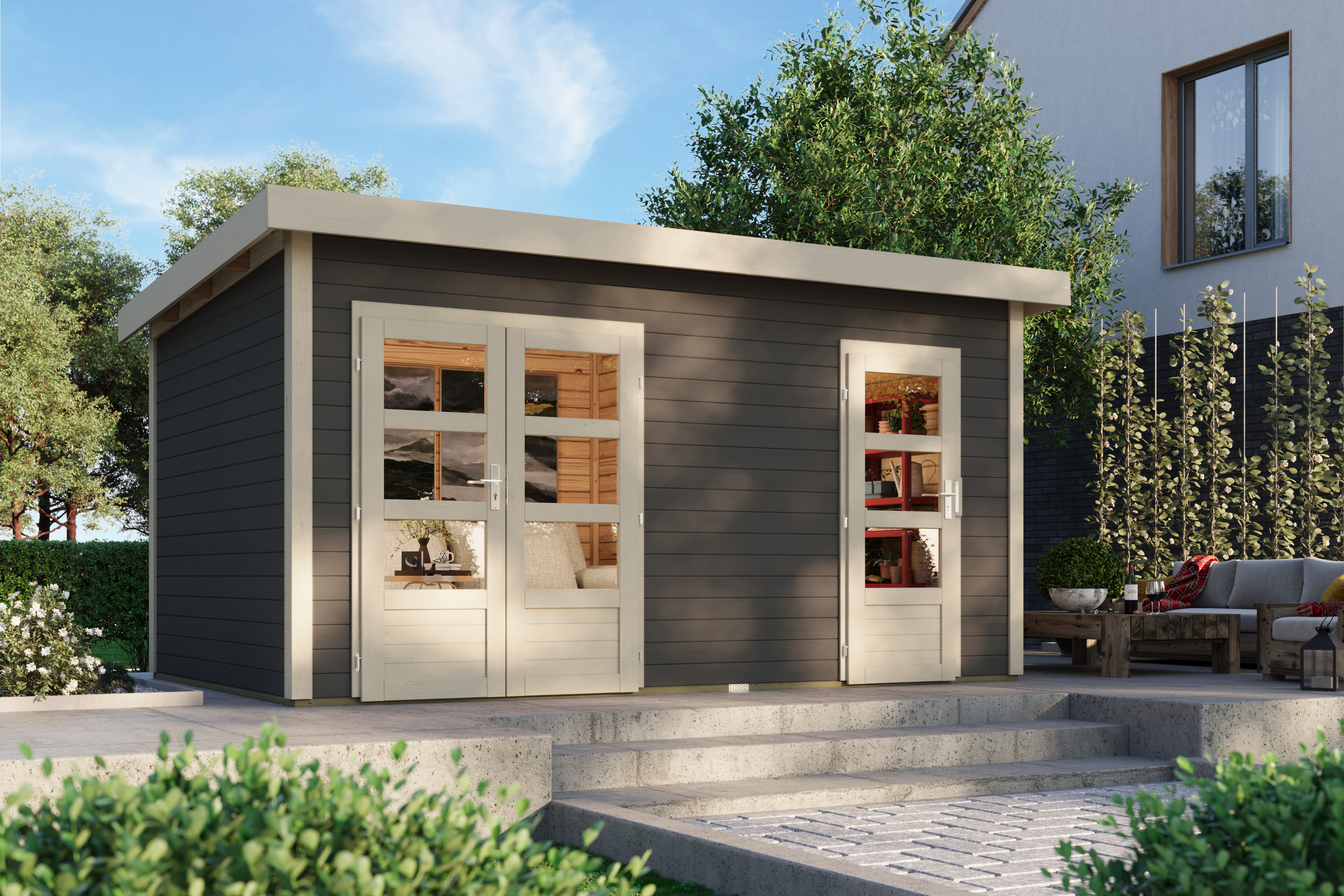 Karibu Woodfeeling Gartenhaus Mattrup - 28 mm