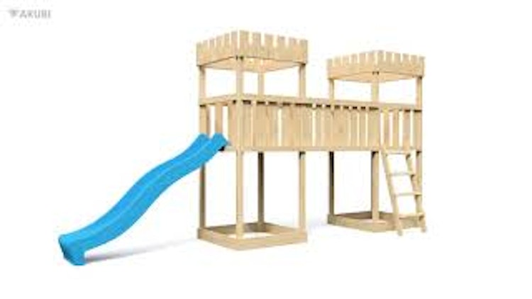 Akubi Kinderspielturm Ritterburg Löwenherz inkl. Wellenrutsche, Doppelschaukelanbau und Kletterwand Akubi Kinderspielturm Ritterburg Löwenherz inkl. Wellenrutsche, Doppelschaukelanbau und Kletterwand