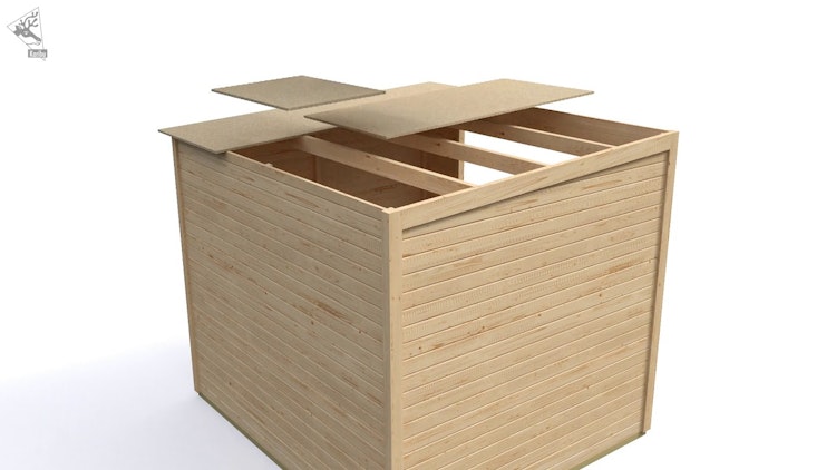 Karibu Gartenhaus Qubic 1 mit Schiebetür - 19 mm Karibu Gartenhaus Qubic 1 mit Schiebetür - 19 mm